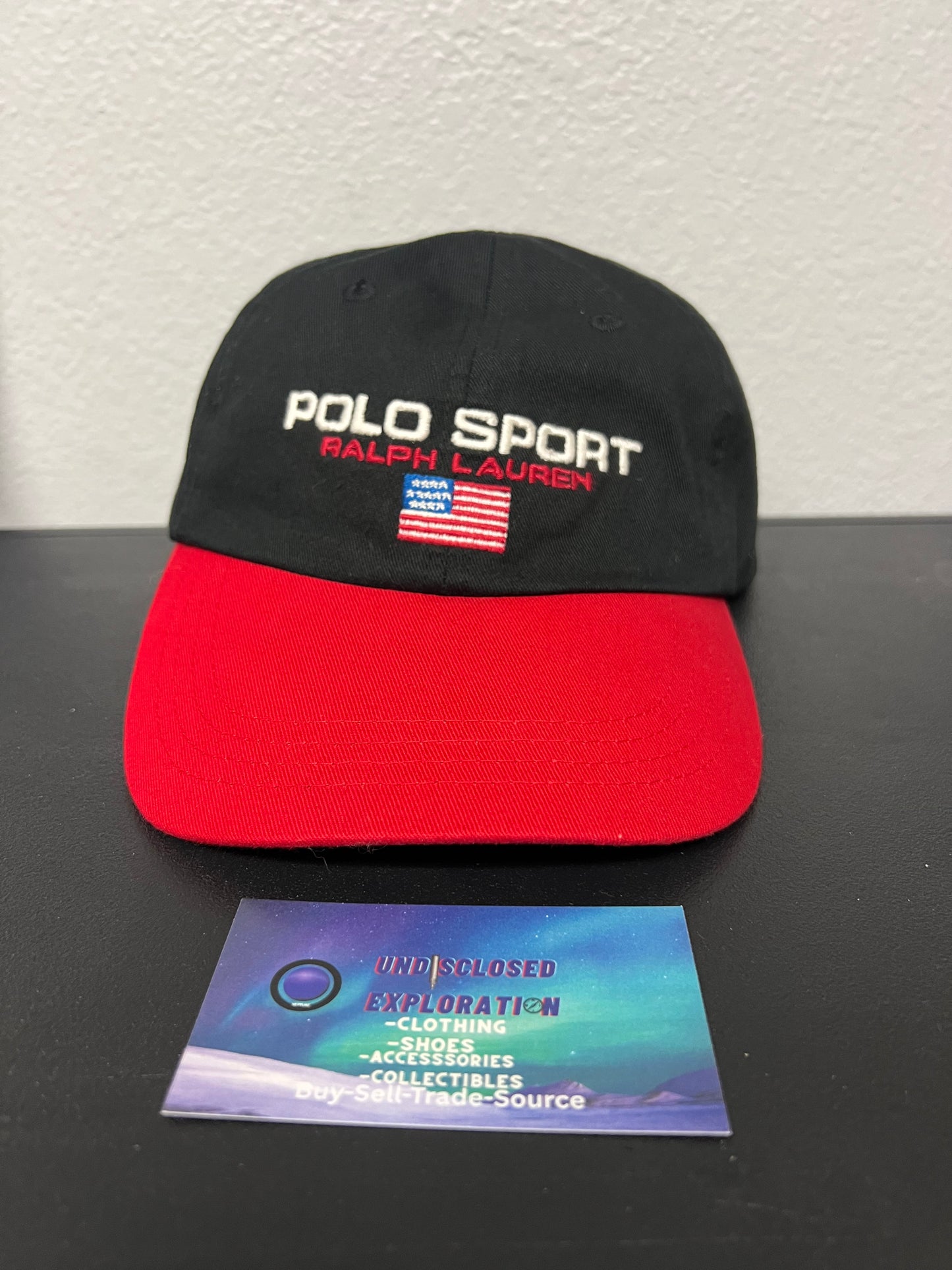 Vintage polo sport Ralph Lauren black and red hat