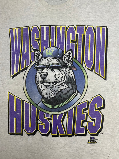 Vintage 1990s Washington Huskies Cool Mascot tee