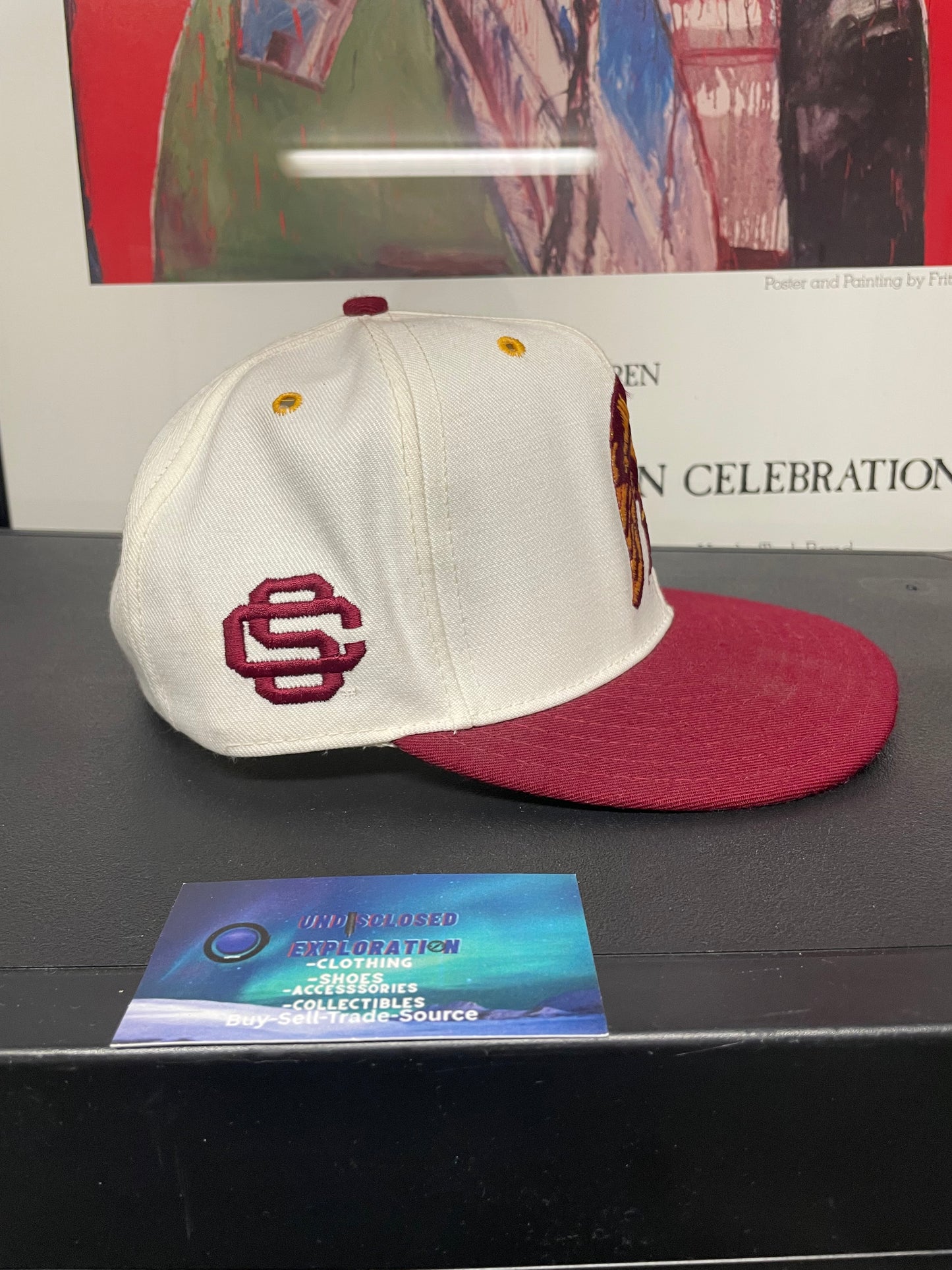 Vintage 1990s USC Trojans white and red hat