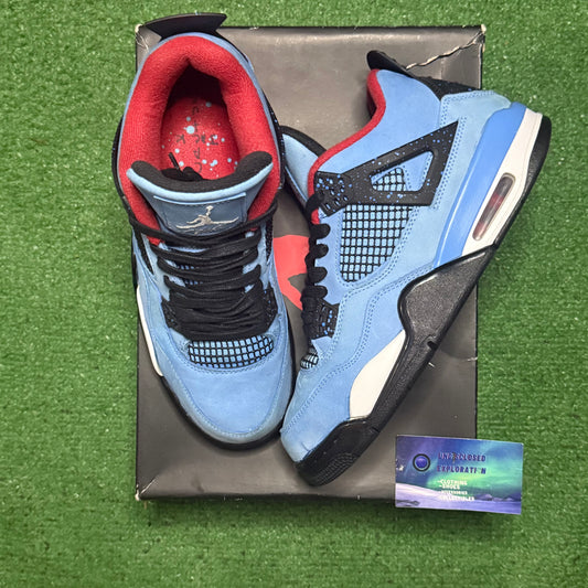 Jordan 4 Travis Scott Cactus Jack 8.5 Men/10 Women “Preowned”