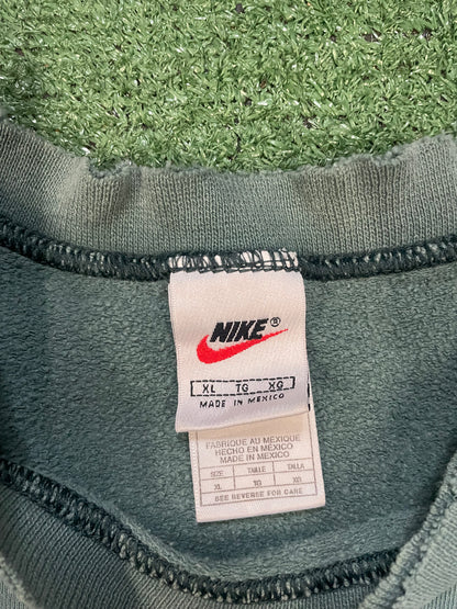 Vintage 1990s Nike green distressed crewneck
