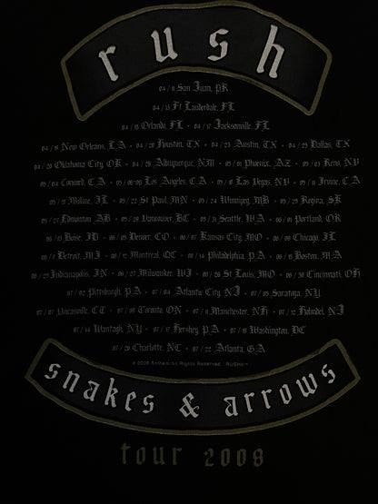 Rush snakes and arrows 2008 tour tee