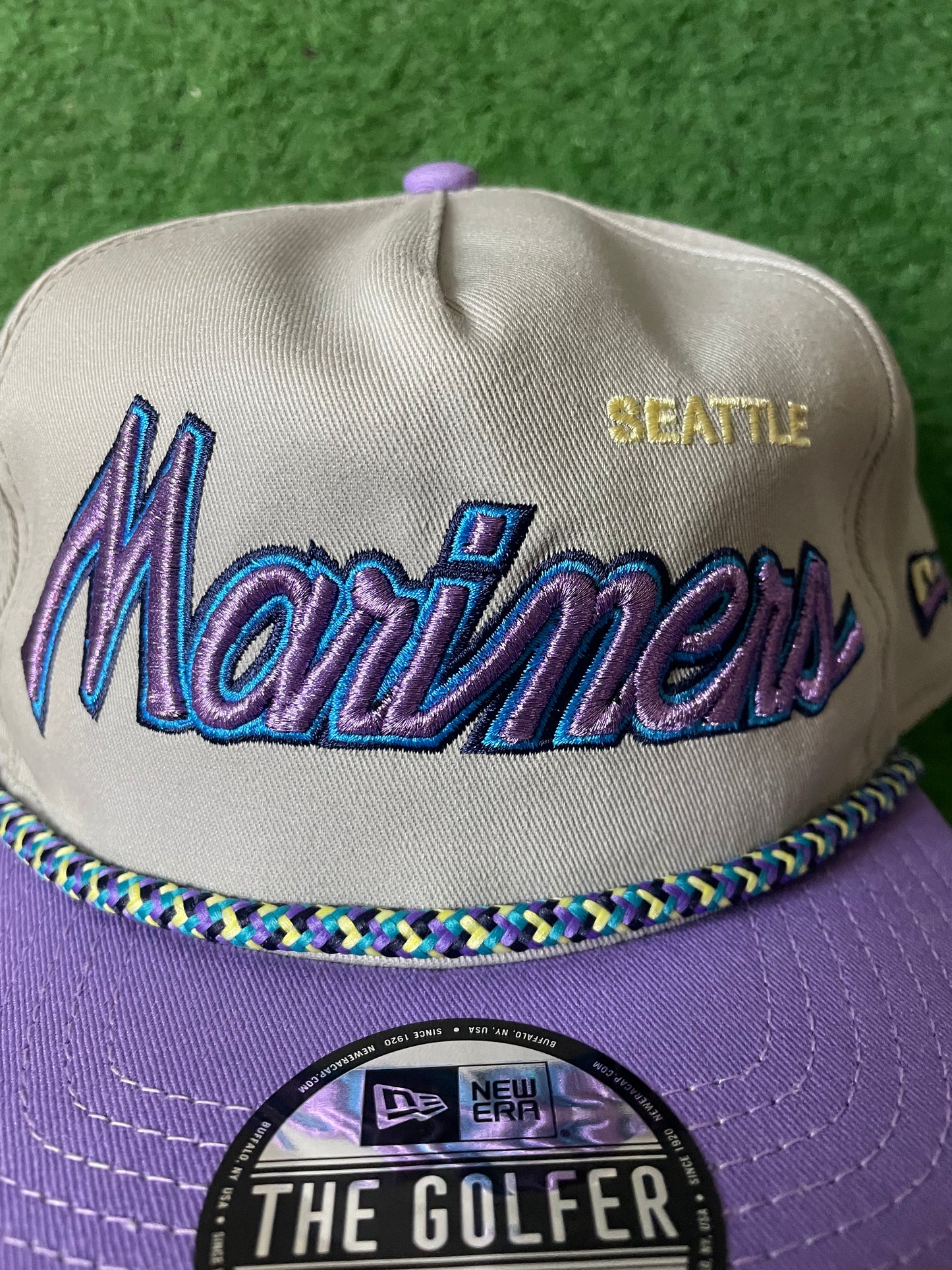 Seattle Mariners grey and light purple hat