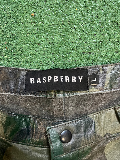 GV Gallery raspberry hills camo leather shorts