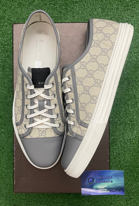 Gucci GG Supreme Canvas Low Beige Grey 11.5 Men/13 Women “Preowned”