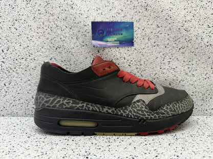 Air Max 1 Premium Elephant Print Black 9.5 Men/11 Women “Preowned”