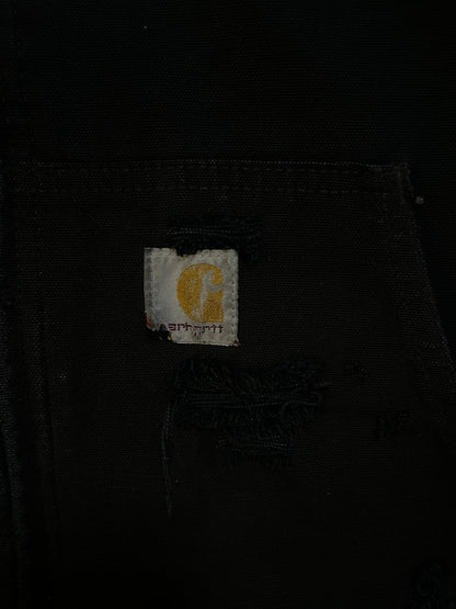 Vintage Carhartt distressed black hooded jacket