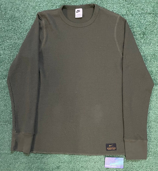 Nike olive green waffle knit longsleeve