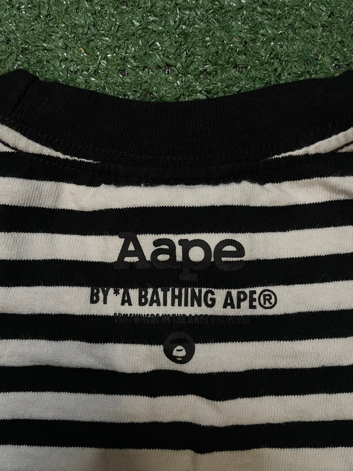 AAPE by A Bathing Ape black and white striped long-sleeve