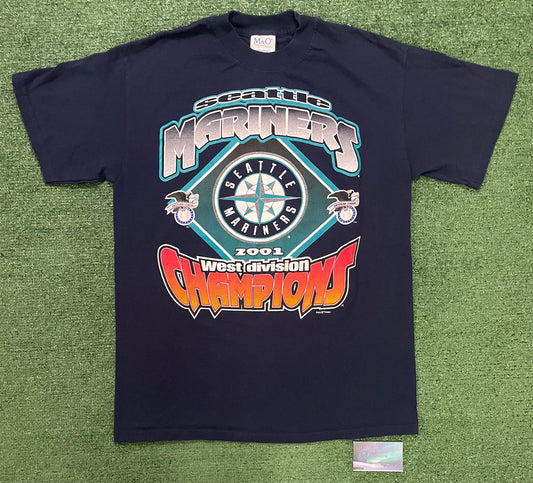 Vintage 2001 Seattle Mariners western division champions tee
