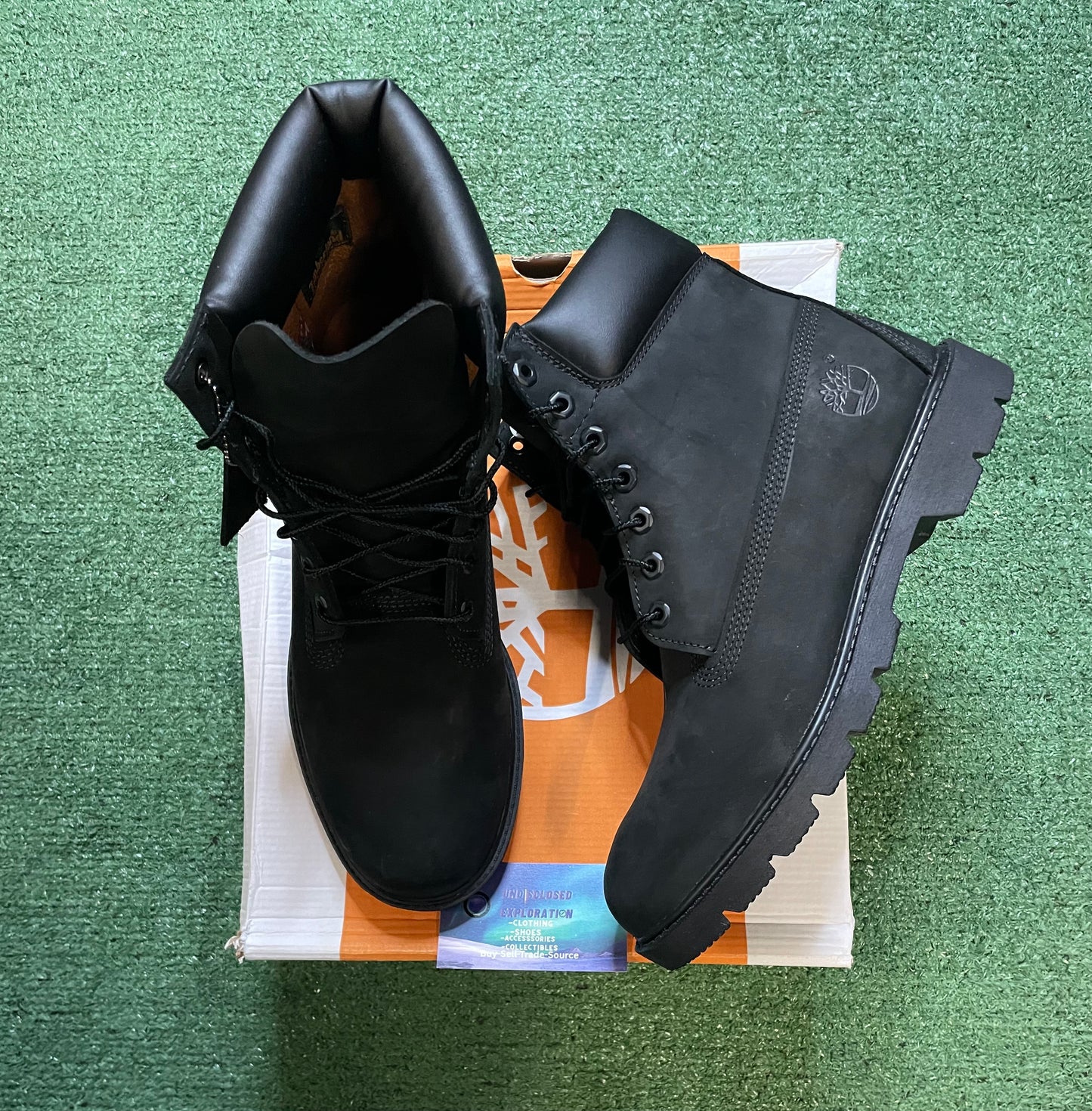 Timberland black 6 inch boots size 9.5men/11women