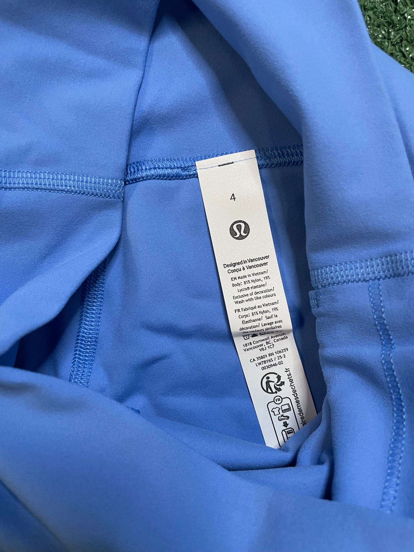 lululemon align high rise short pool party blue