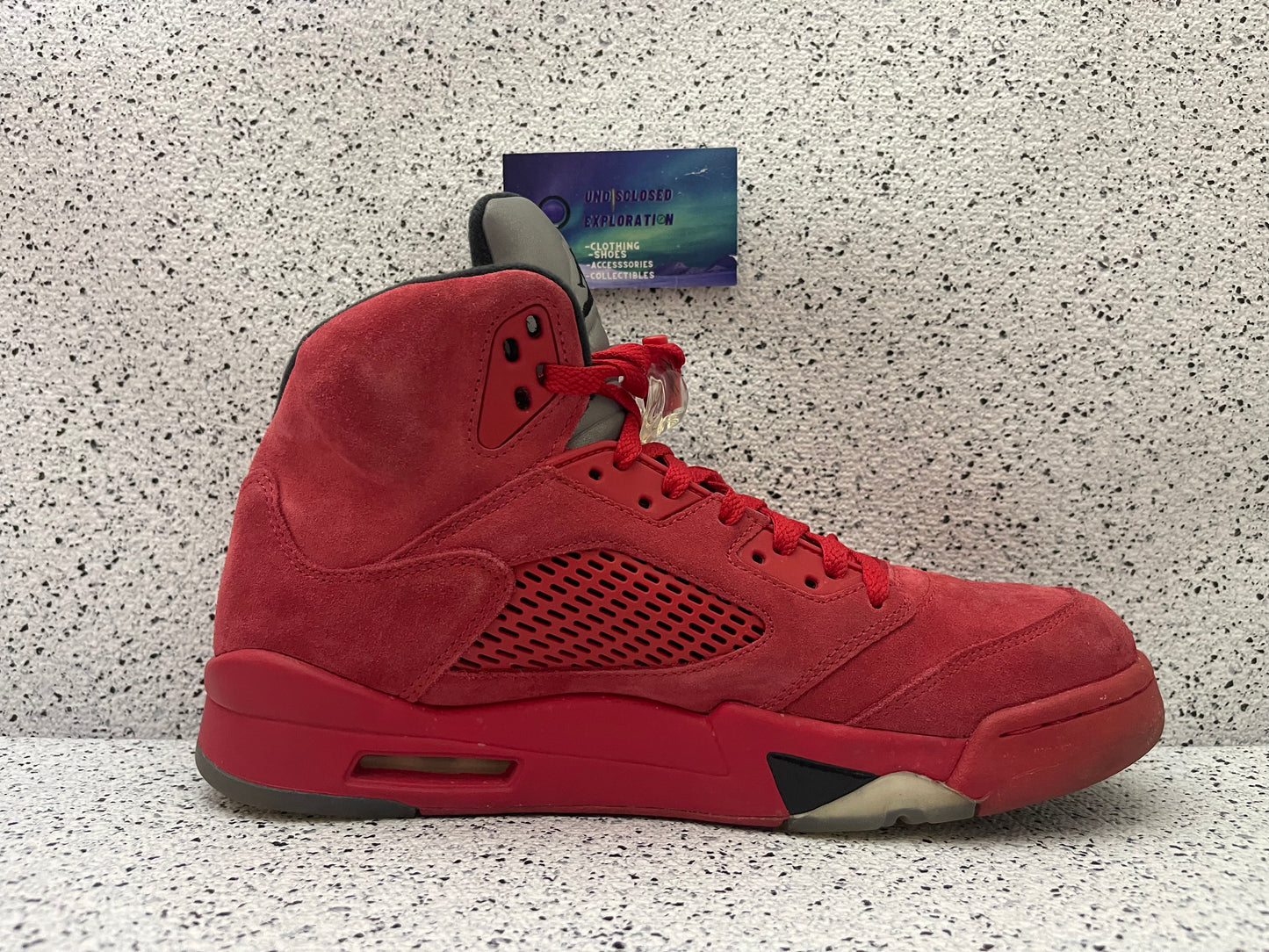 Jordan 5 Red Suede 10 Men/11.5 Women “Preowned”