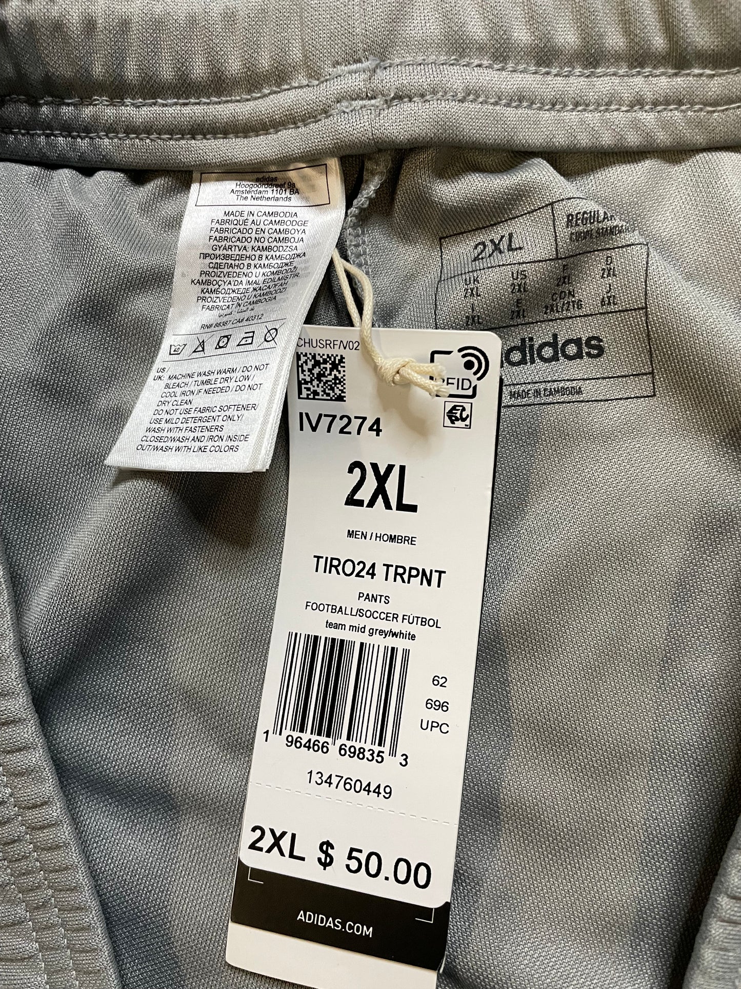 Adidas tiro 24 grey & white pants