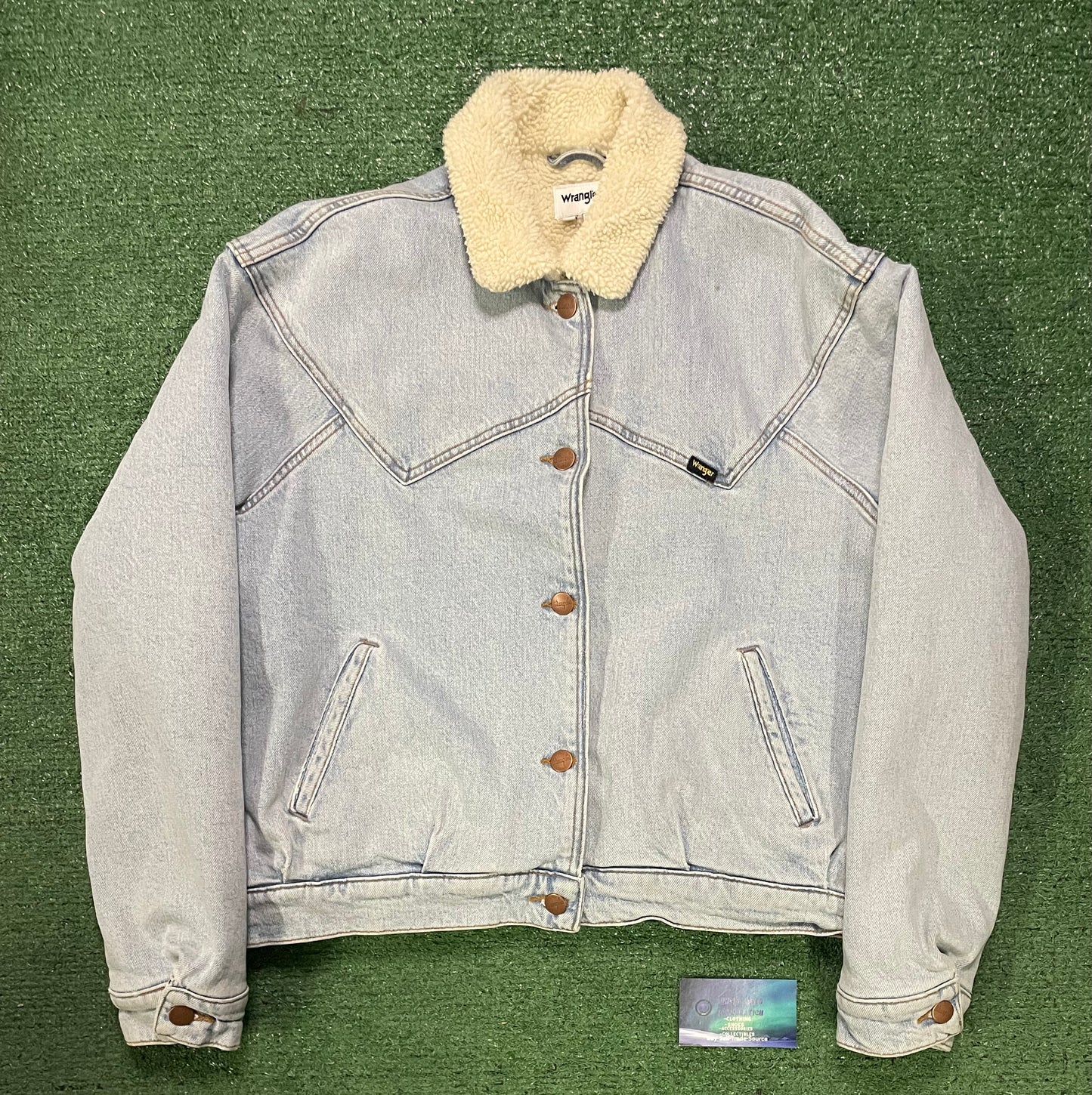 Vintage Wrangler light wash Sherpa jean jacket