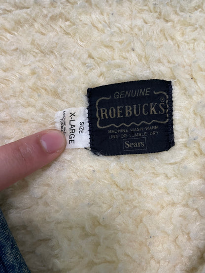 Vintage 1970s Roebucks denim Sherpa vest
