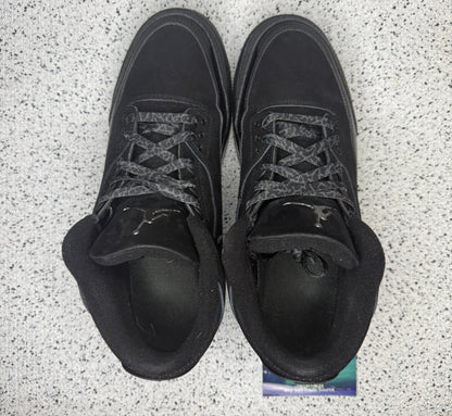 Jordan 3 Black Cat 10.5 Men/12 Women “Preowned”