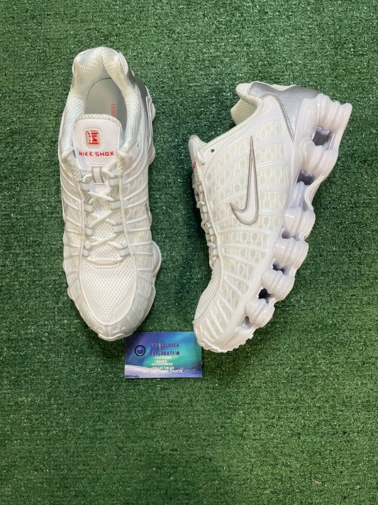 Nike Shox white metallic silver
