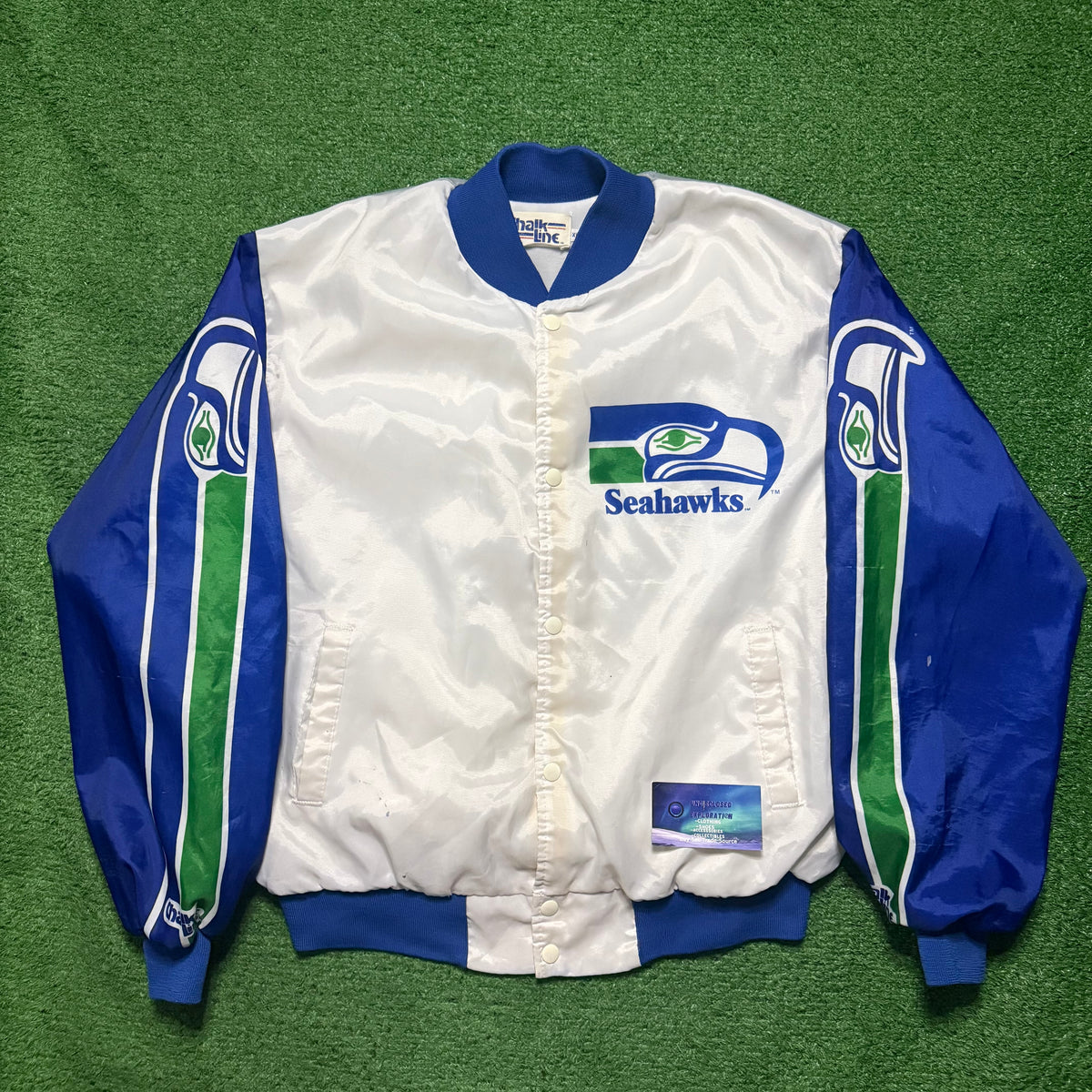 Vintage Seattle Seahawks Satin Chalk Line Fanimation Jacket