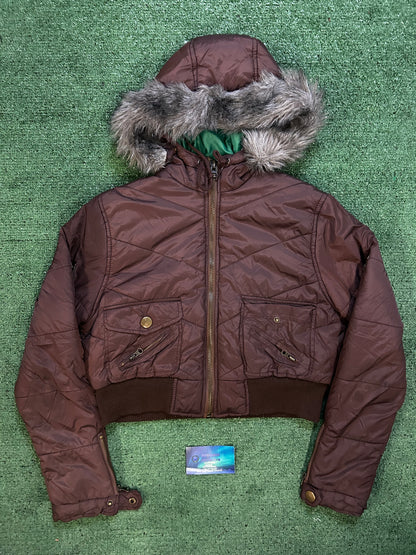 Vintage rave cropped parka jacket