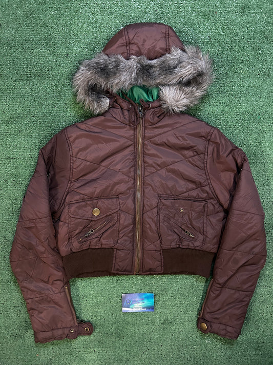 Vintage rave cropped parka jacket