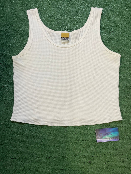 Vintage San Francisco city lights waffle knit tank top