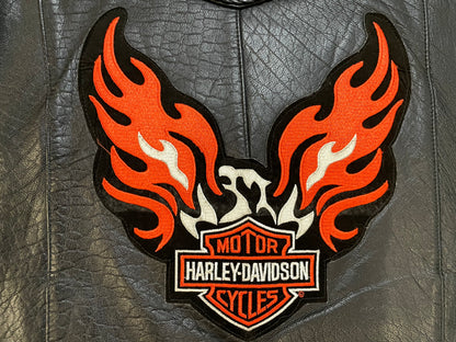 Vintage Harley Davidson leather eagle embroidered vest