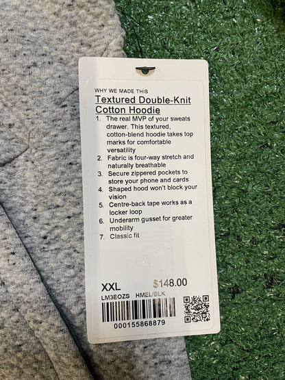 lululemon textured double knit heather light grey hoodie