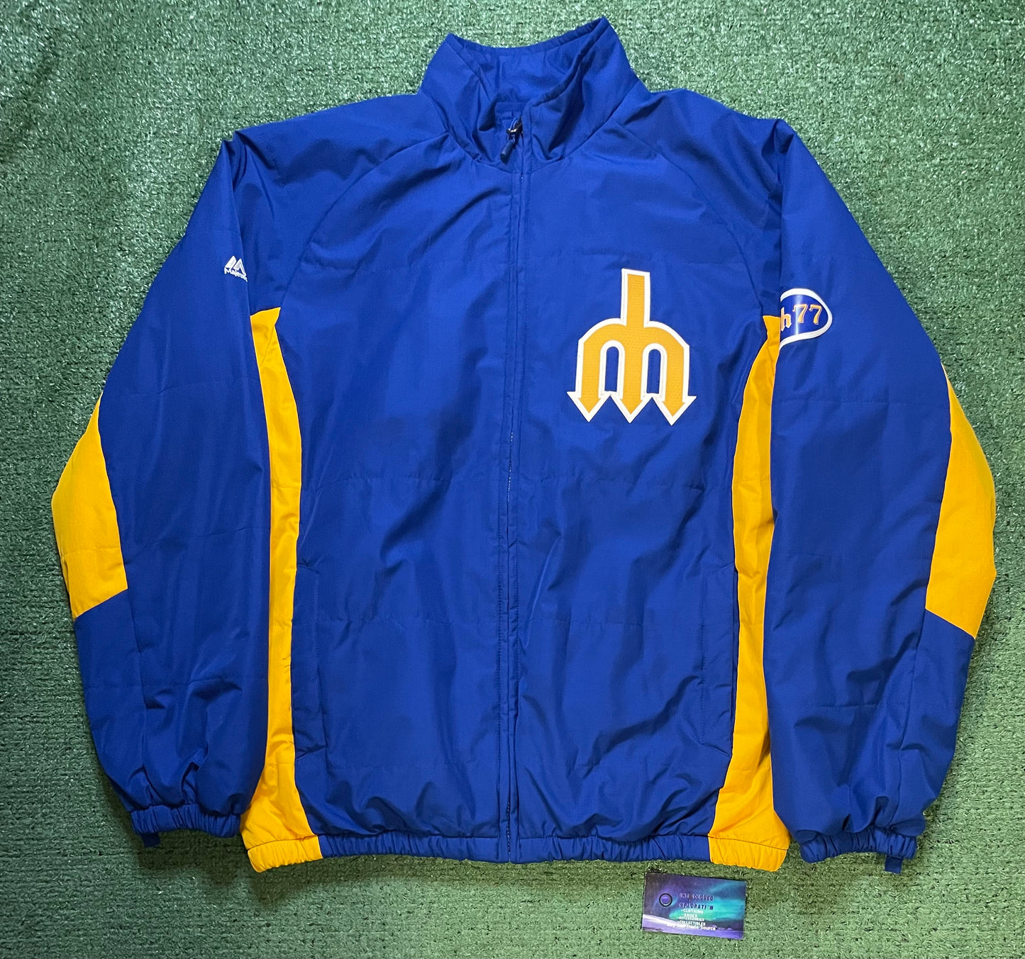 Seattle Mariners Cooperstown Collection blue and gold trident jacket