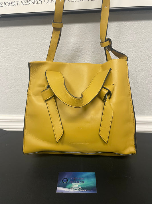 French Connection yellow  Arrowood tote bag