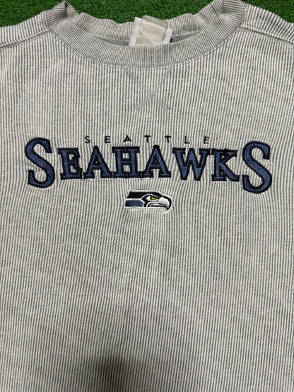 Vintage Y2K Seattle Seahawks Striped Crewneck