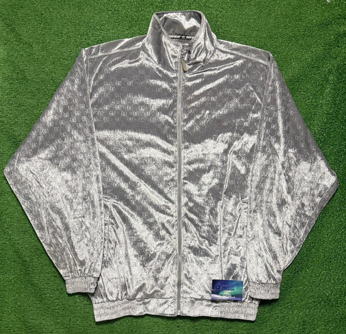Vintage Raw Blue Velour Track Jacket