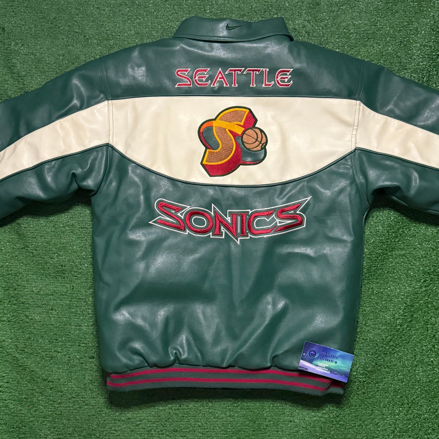Vintage Youth Nike Seattle SuperSonics Leather Jacket