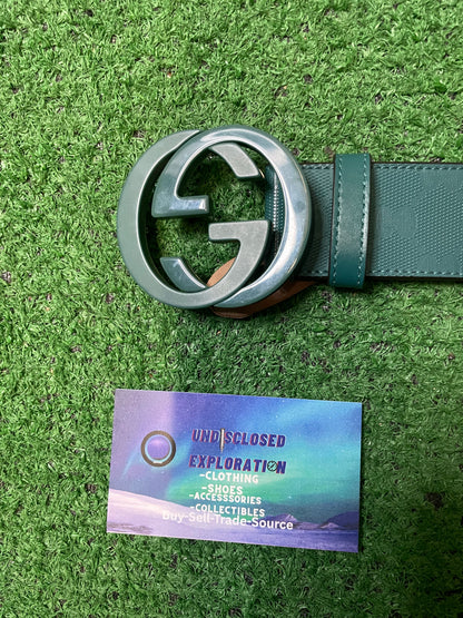 Gucci Imprime Monogram Interlocking G green Belt