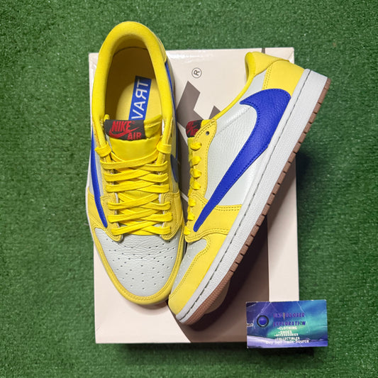 Jordan 1 Low Travis Scott Canary 8 Men “Preowned”