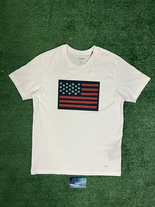 Coach embroidered flag star tee