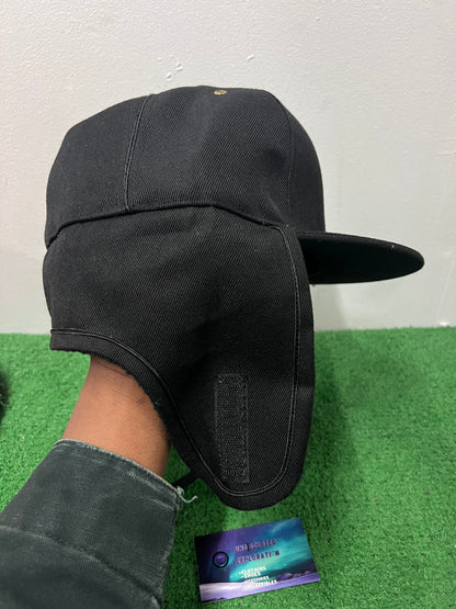 Black ear flap hat