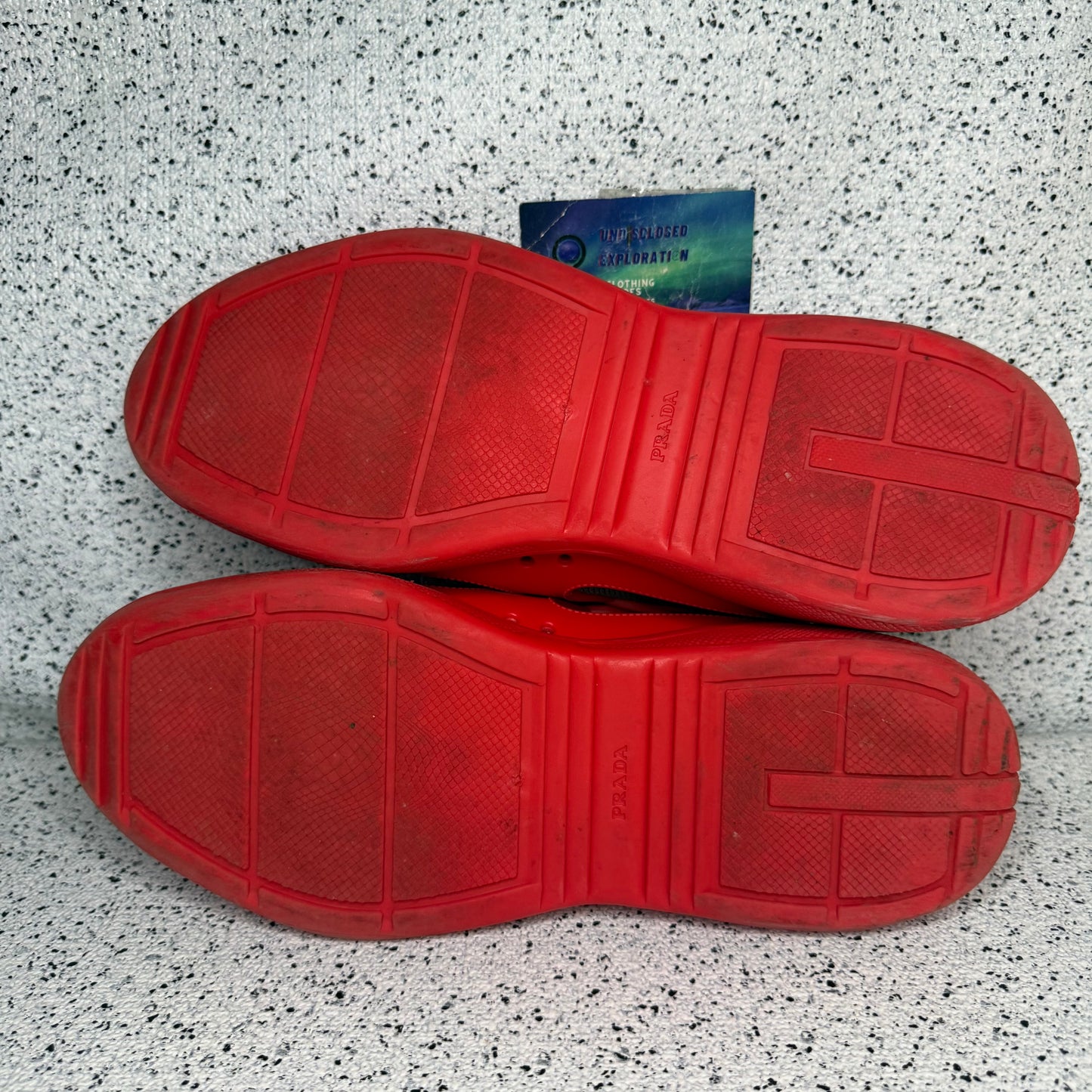 Prada Americas Cup Rubber Sneaker Red 10 Men “Preowned”