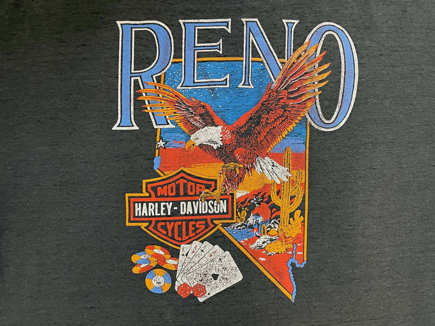 Vintage 1990s 3D Emblem The Great American Hog Harley Davidson tee