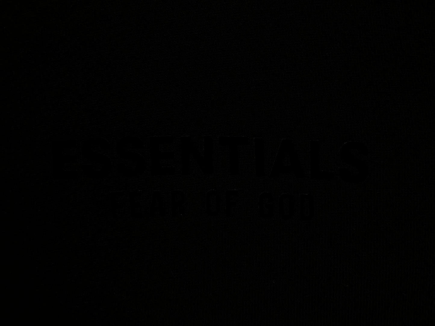 Fear Of God Essentials black center logo hoodie