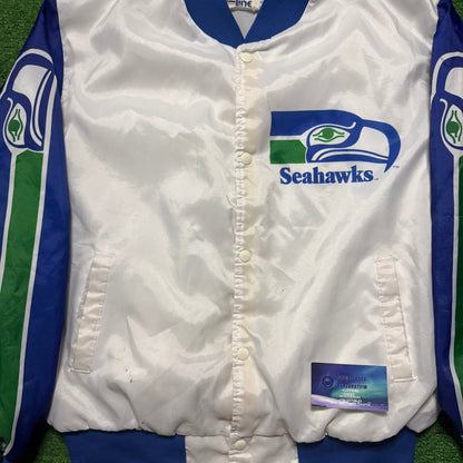 Vintage Seattle Seahawks Satin Chalk Line Fanimation Jacket