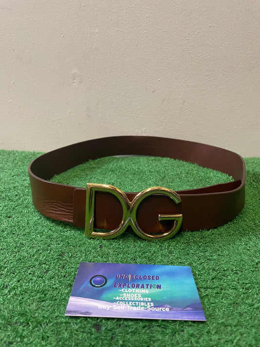 Dolce & Gabbana DG Brown leather belt