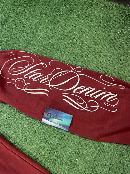 Burning Bush stardenim red sweatpants