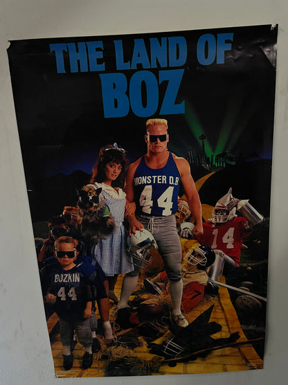 Vintage 1980s The Land Of Boz Brian Bozworth Seattle Seahawks poster