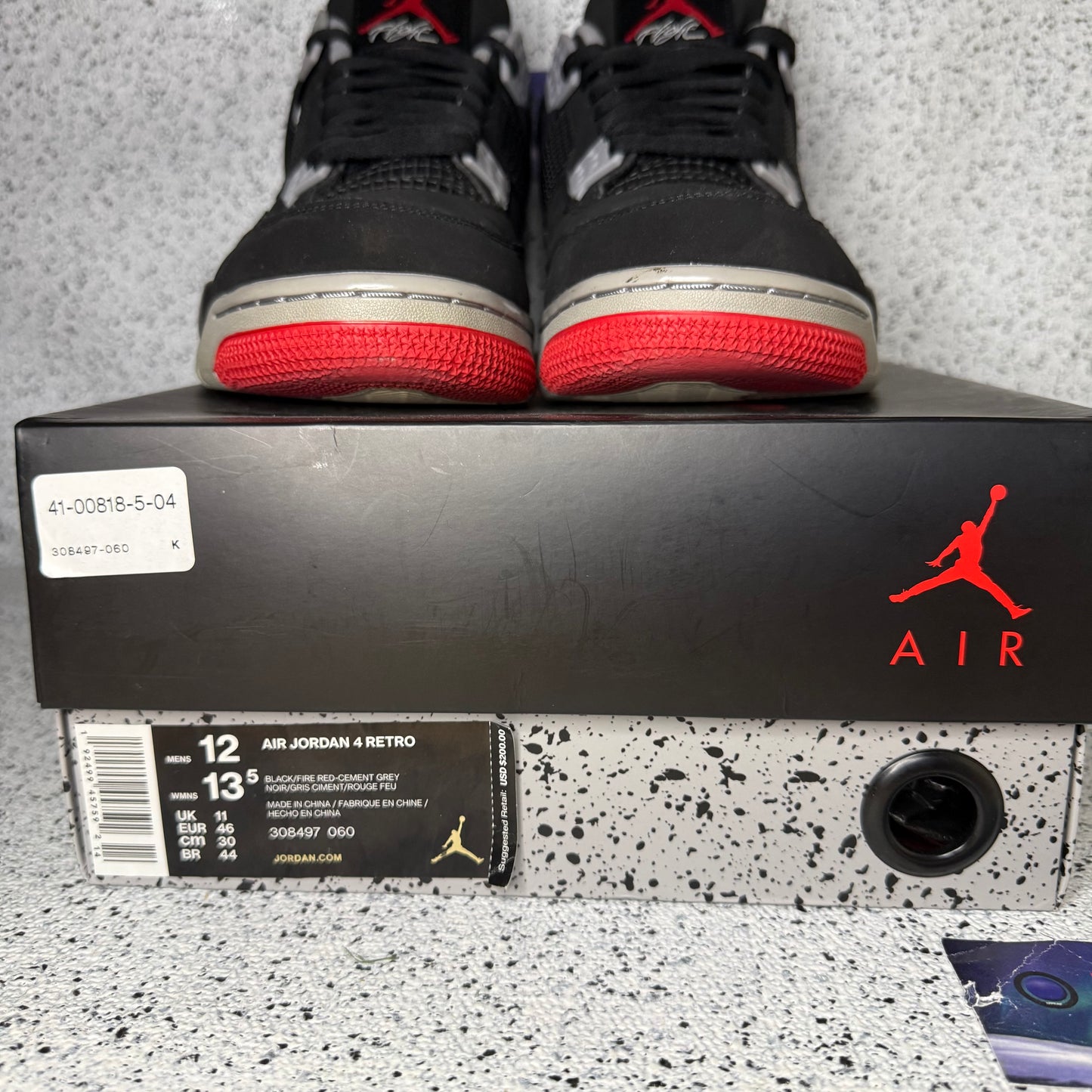 Jordan 4 Bred 2019 12 Men “Preowned”