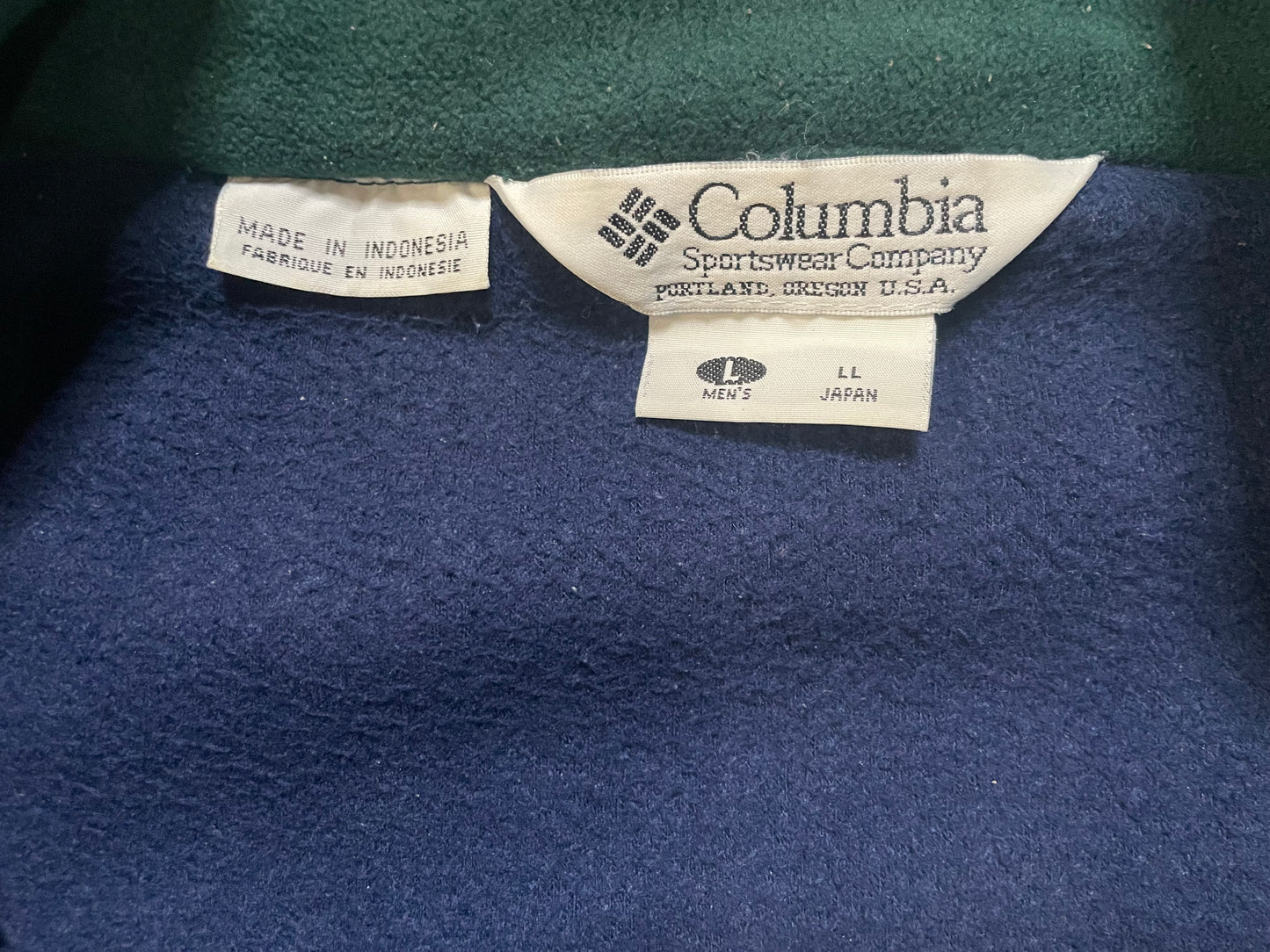 Vintage Colombia long peak green jacket