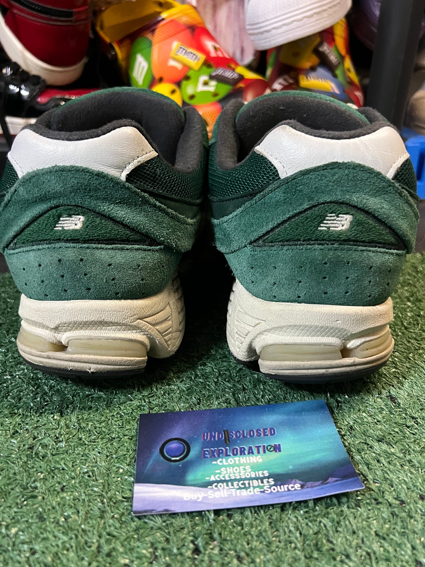 New balance 2002r suede forest green size 11men/12.5women