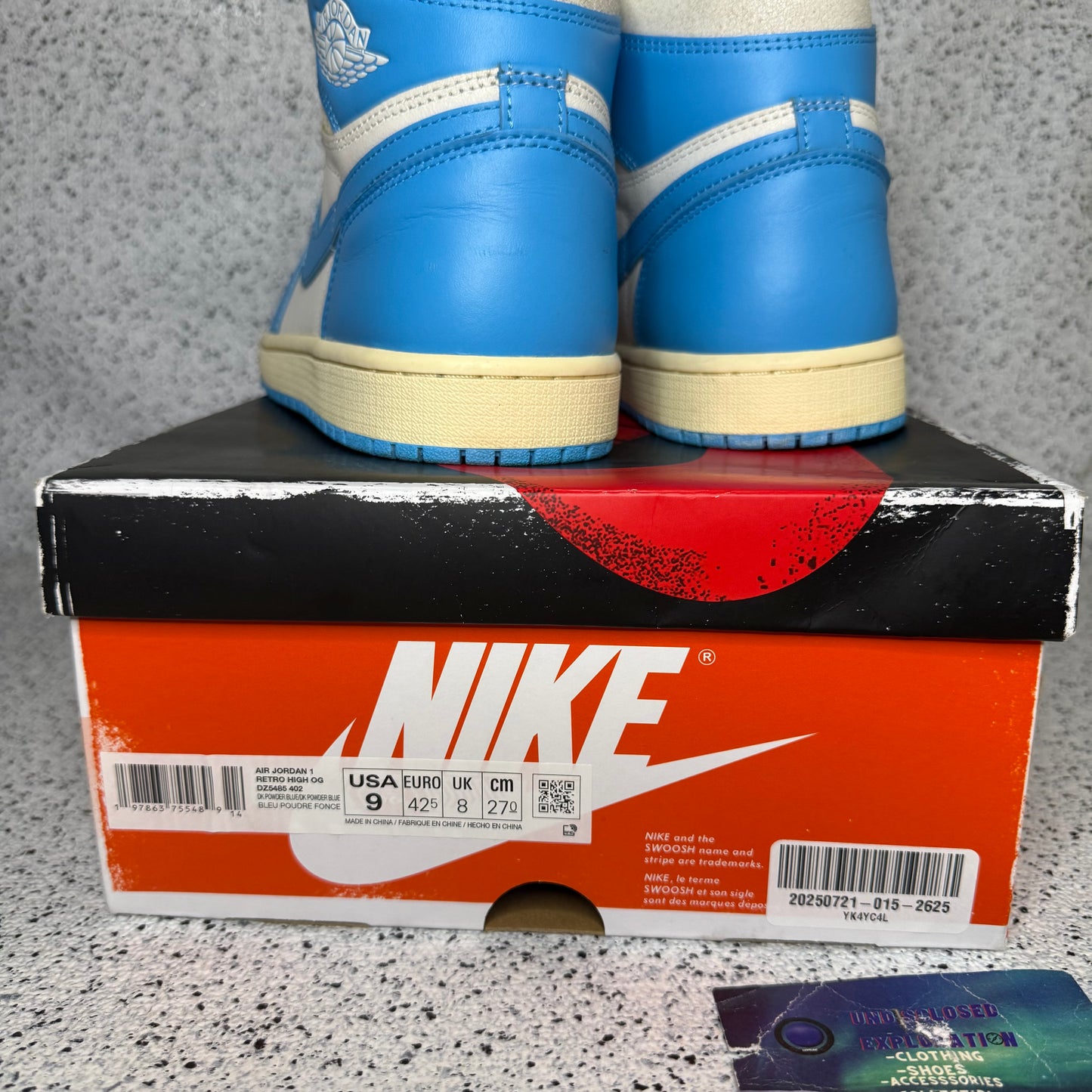 Jordan 1 UNC Reimagined 9 Men “Preowned”