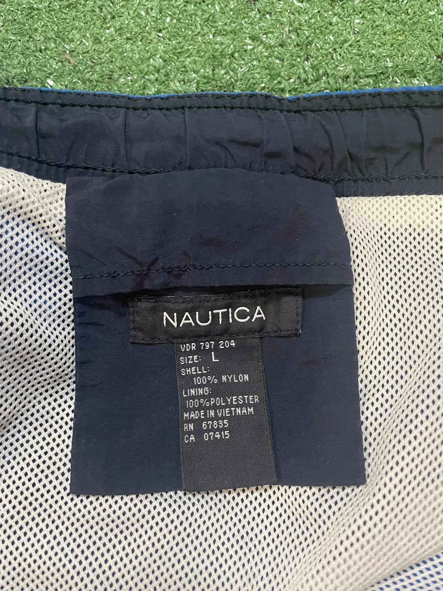 Vintage Nautica NS-83 blue and white shorts