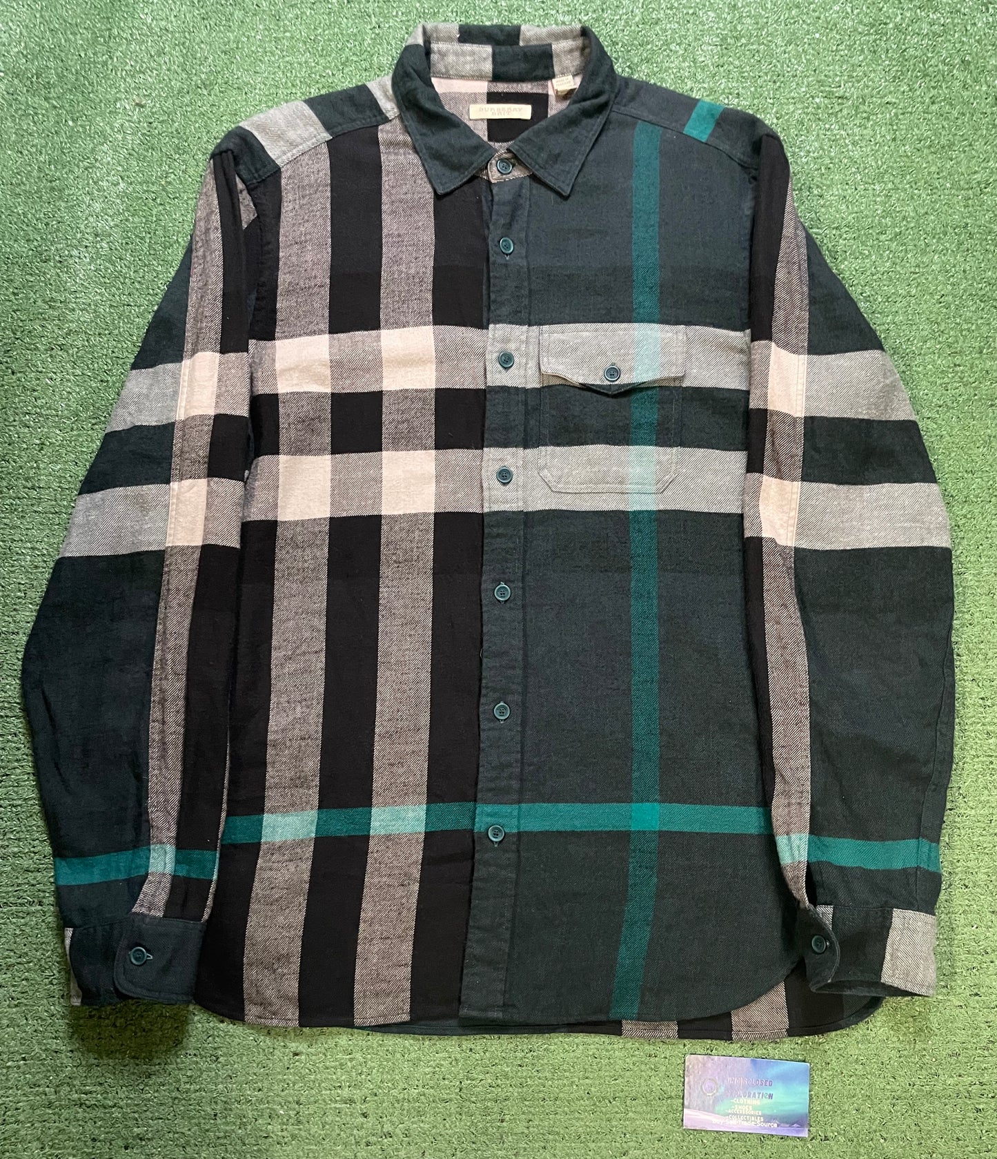 Burberry green check  plaid shirt